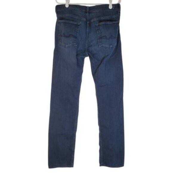7 For All Mankind Men’s The Straight Vintage Perennial Dark Wash Jeans 34 - Picture 4 of 11
